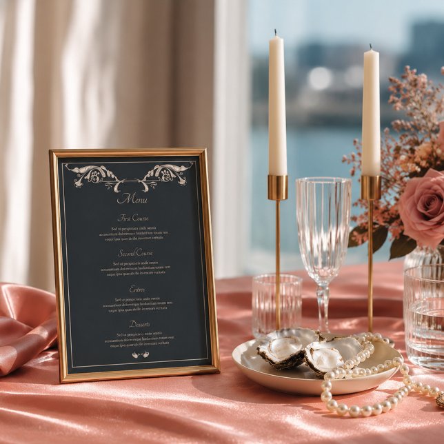 Luxury Baroque Wedding Menu Card (Creator Uploaded)