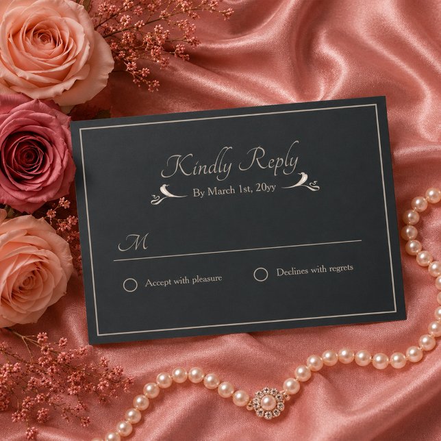 Luxury Baroque Wedding RSVP Card (Creator Uploaded)