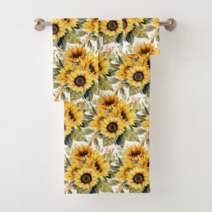 Luxury Bath Towel Set Pamper Yourself w/ Flowers