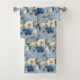 Luxury Bath Towel Set Pamper Yourself w/ Flowers