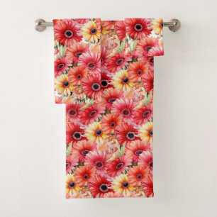 Luxury Bath Towel Set Pamper Yourself w/ Flowers