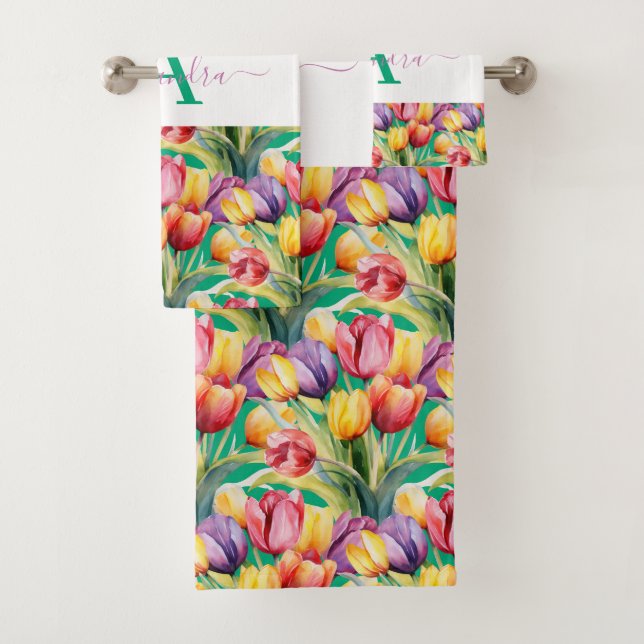 Luxury Bath Towel Set | Pamper Yourself w/ Flowers (Insitu)