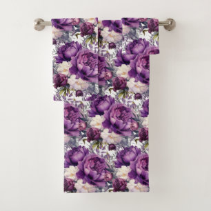 Luxury Bath Towel Set Pamper Yourself w/ Flowers