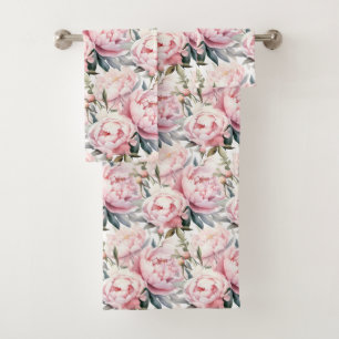 Luxury Bath Towel Set Pamper Yourself w/ Flowers
