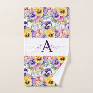 Luxury Bath Towel Set Pamper Yourself w/ Flowers