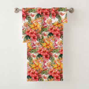 Luxury Bath Towel Set Pamper Yourself w/ Flowers