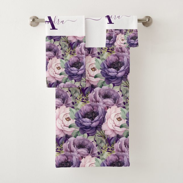 Luxury Bath Towel Set | Pamper Yourself w/ Flowers (Insitu)