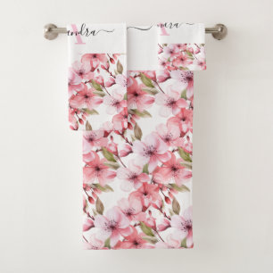Luxury Bath Towel Set Pamper Yourself w/ Flowers