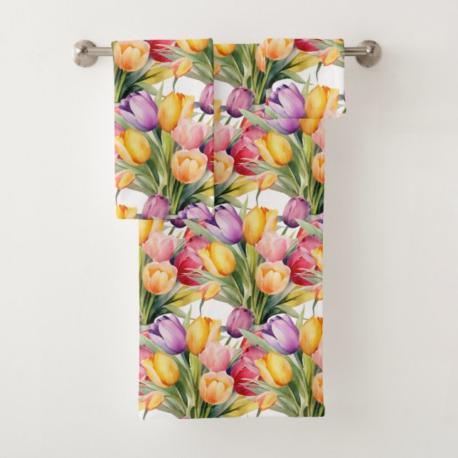 Luxury Bath Towel Set | Pamper Yourself w/ Flowers (Insitu)