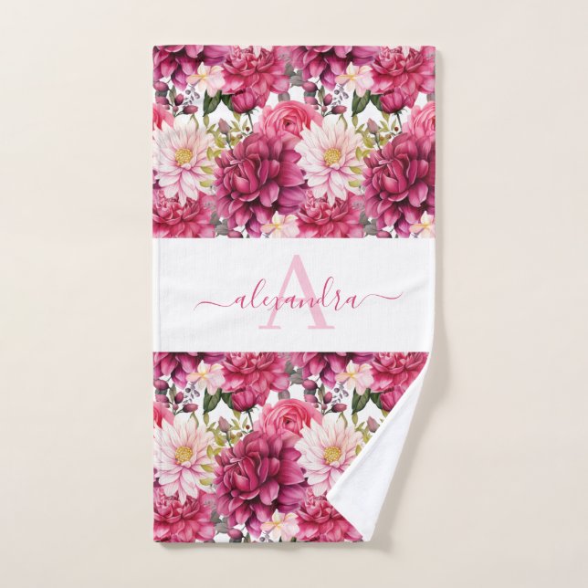 Luxury Bath Towel Set | Pamper Yourself w/ Flowers (Hand Towel)