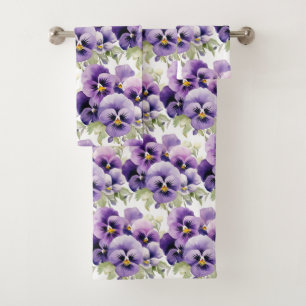 Luxury Bath Towel Set Pamper Yourself w/ Flowers