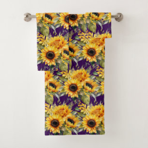 Luxury Bath Towel Set Pamper Yourself w/ Flowers