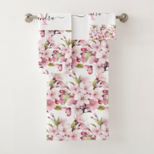 Luxury Bath Towel Set Pamper Yourself w/ Flowers