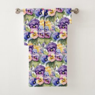 Luxury Bath Towel Set Pamper Yourself w/ Flowers