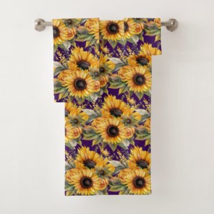 Luxury Bath Towel Set Pamper Yourself w/ Flowers