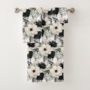Luxury Bath Towel Set Pamper Yourself w/ Flowers
