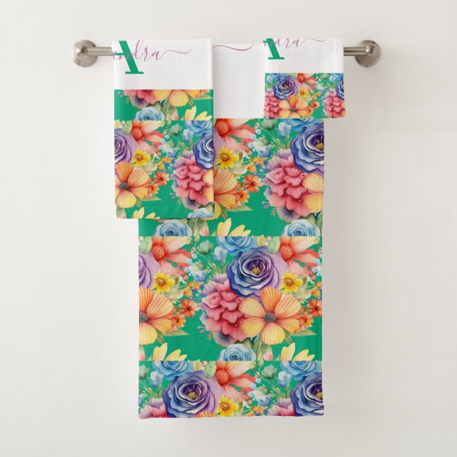 Luxury Bath Towel Set | Pamper Yourself w/ Flowers (Insitu)