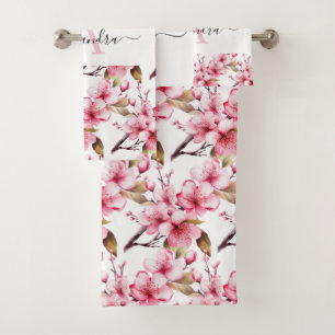 Luxury Bath Towel Set Pamper Yourself w/ Flowers