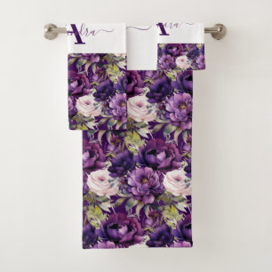 Luxury Bath Towel Set Pamper Yourself w/ Flowers