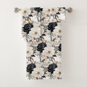 Luxury Bath Towel Set Pamper Yourself w/ Flowers