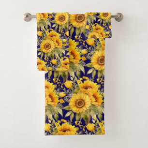 Luxury Bath Towel Set Pamper Yourself w/ Flowers
