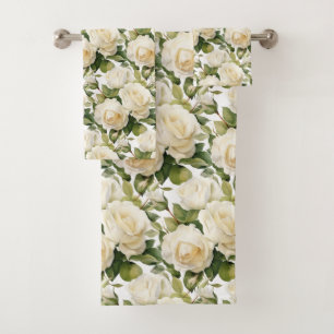 Luxury Bath Towel Set Pamper Yourself w/ Flowers