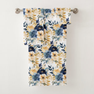 Luxury Bath Towel Set Pamper Yourself w/ Flowers