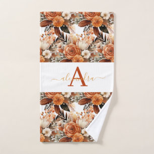 Luxury Bath Towel Set Pamper Yourself w/ Flowers