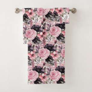 Luxury Bath Towel Set Pamper Yourself w/ Flowers
