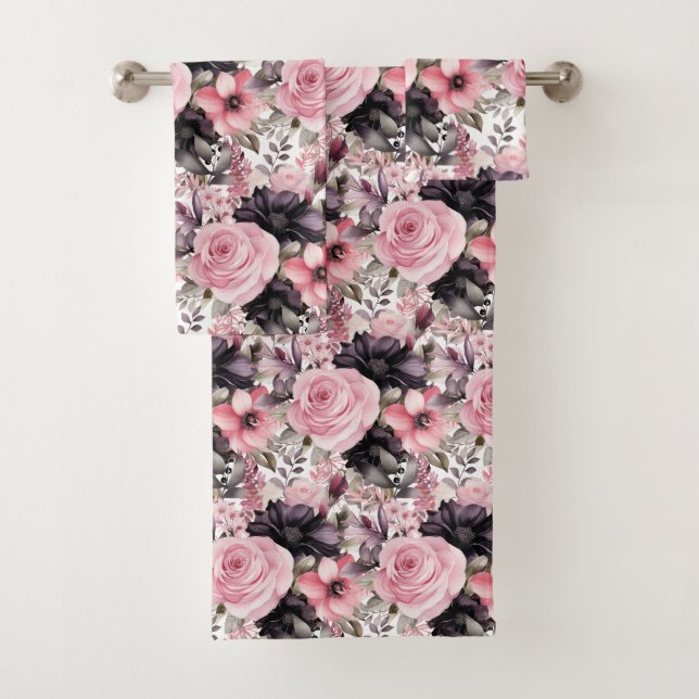 Luxury Bath Towel Set | Pamper Yourself w/ Flowers (Insitu)