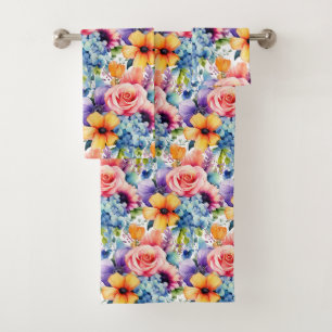 Luxury Bath Towel Set   Pamper Yourself w/ Flowers