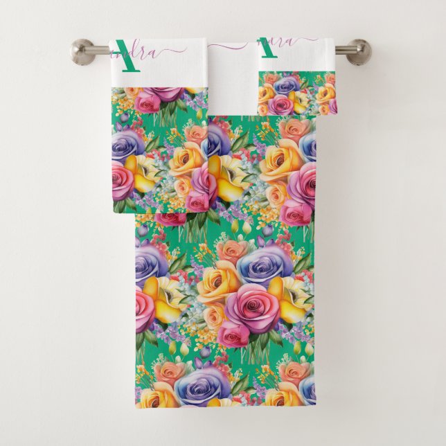 Luxury Bath Towel Set | Pamper Yourself w/ Flowers (Insitu)