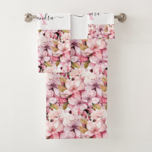 Luxury Bath Towel Set Pamper Yourself w/ Flowers