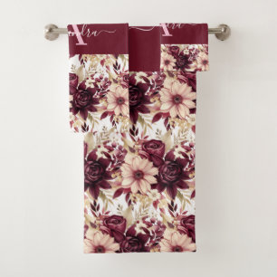 Luxury Bath Towel Set Pamper Yourself w/ Flowers