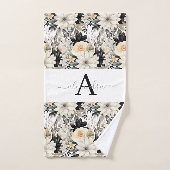 Luxury Bath Towel Set | Pamper Yourself w/ Flowers (Hand Towel)
