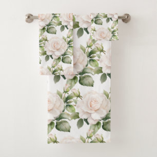 Luxury Bath Towel Set Pamper Yourself w/ Flowers
