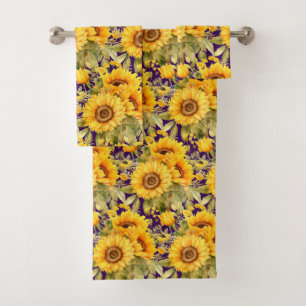Luxury Bath Towel Set Pamper Yourself w/ Flowers