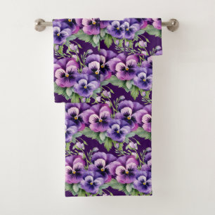 Luxury Bath Towel Set Pamper Yourself w/ Flowers