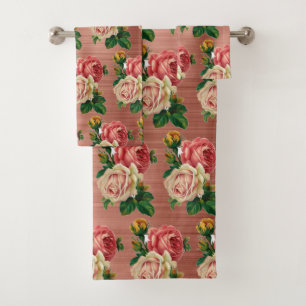 Luxury Bath Towel Set Pamper Yourself w/ Flowers