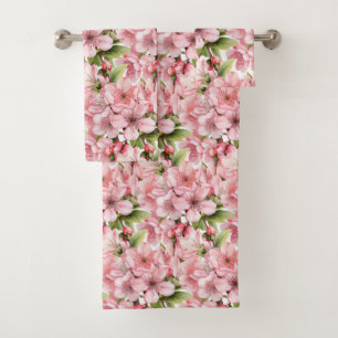 Luxury Bath Towel Set Pamper Yourself w/ Flowers