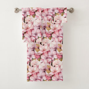 Luxury Bath Towel Set Pamper Yourself w/ Flowers