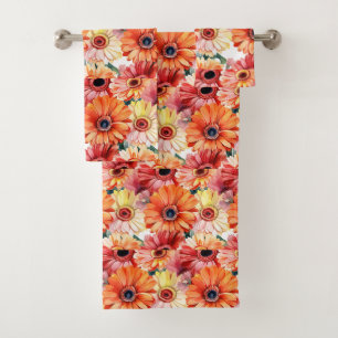 Luxury Bath Towel Set Pamper Yourself w/ Flowers
