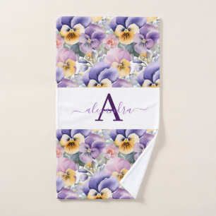 Luxury Bath Towel Set Pamper Yourself w/ Flowers