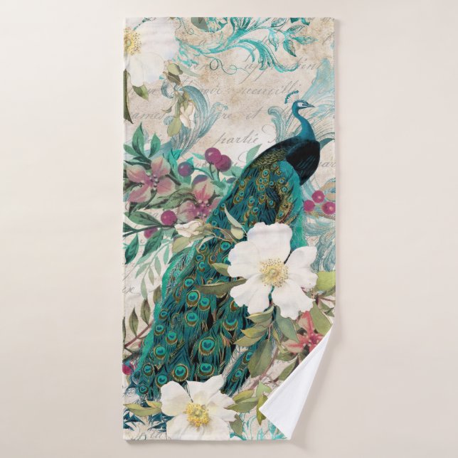 Luxury Bathing: Elegant Peacock Bath Towel Set (Bath Towel)