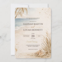 Luxury Beach Wedding Invitation Template