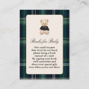 Luxury Bear Plaid Bring a Book Enclosure Card