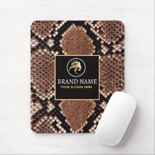 Luxury Beauty Salon Brand Brown Snake Skin Mouse Pad