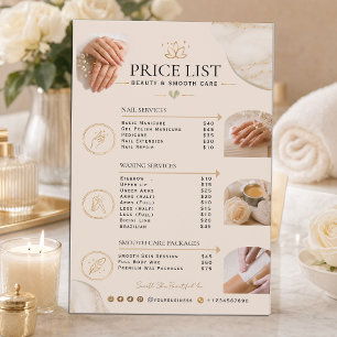 Luxury Beauty Salon Price List Flyer   Nails & Wax