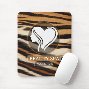 Luxury Beauty Spa Logo Elegant Tiger Print Salon  Mouse Pad