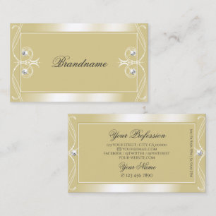 Luxury Beige Cream Sparkle Jewels Ornate Ornaments Business Card